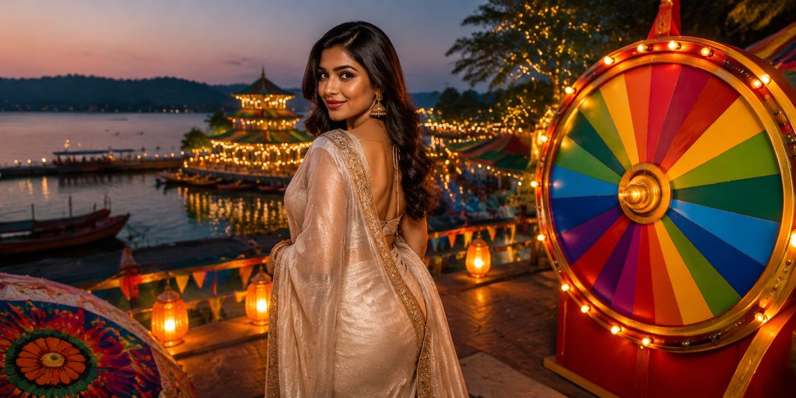 A model in a saree attending a lucky draw event in Rangamati